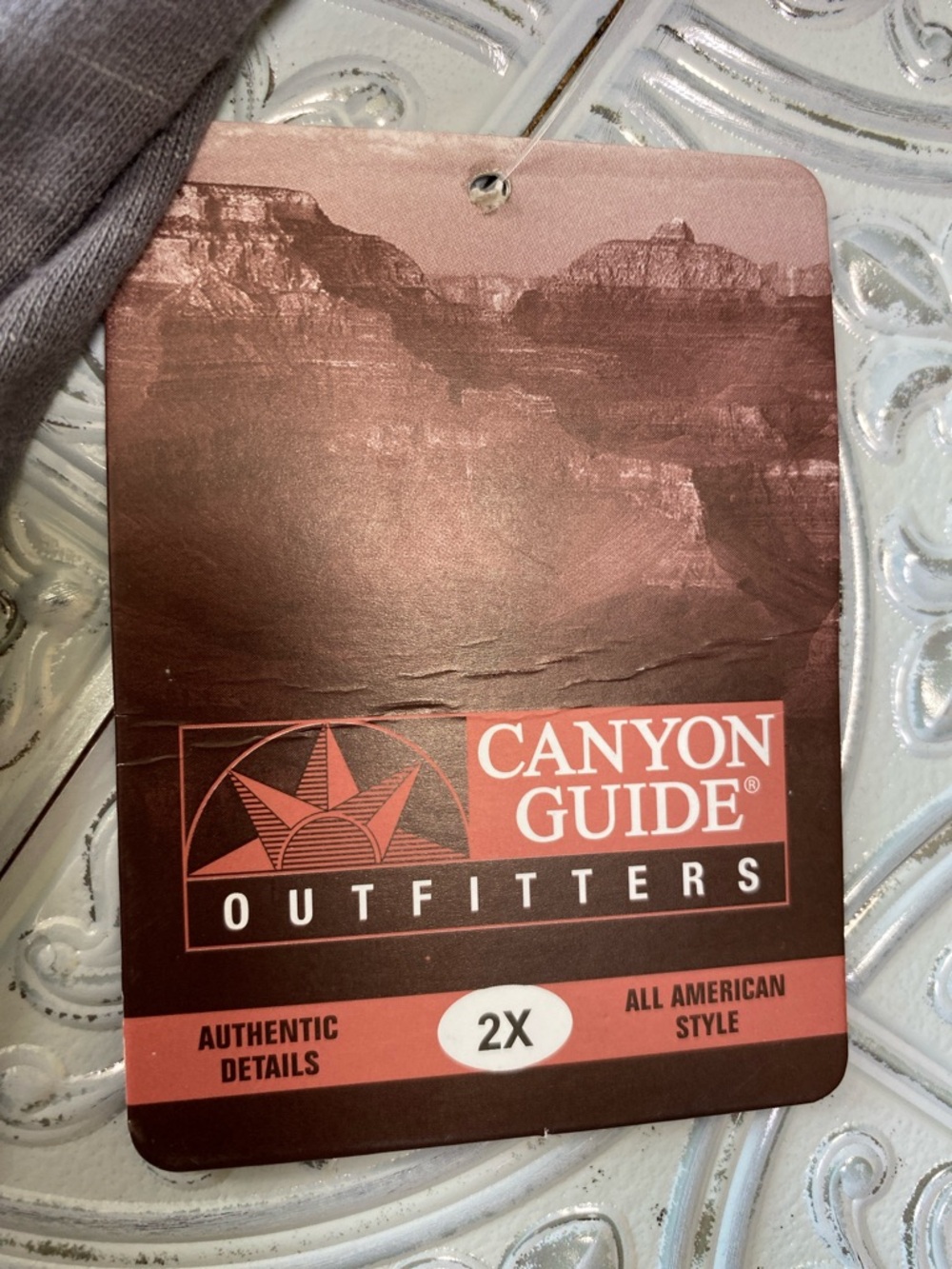 Canyon Guide Outfitters Western Polo Mens 2X Gray Pearl Snap Short Sleeve NWT - Picture 3 of 6
